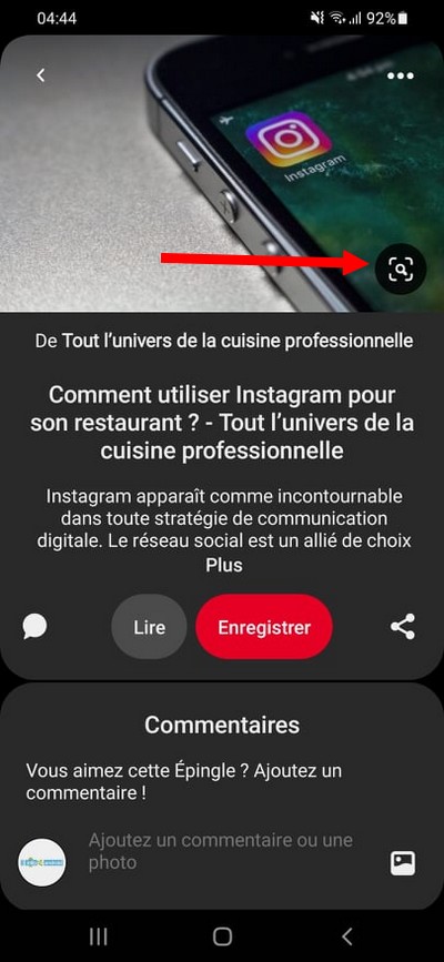 Comment faire une recherche images inversée sur Pinterest