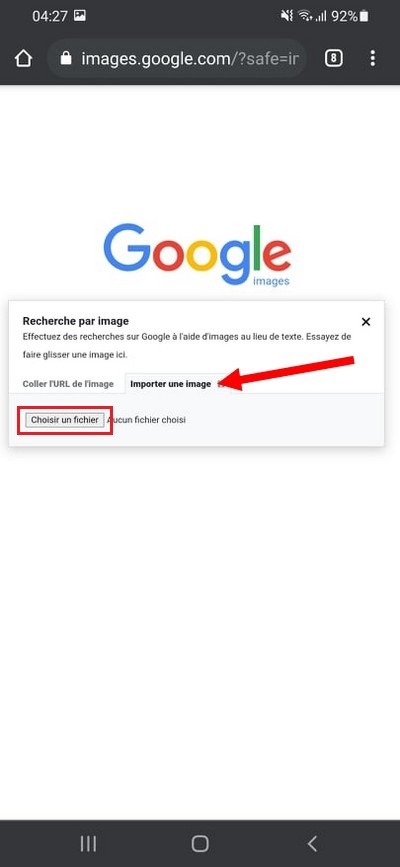 The desktop version of Google Image Search