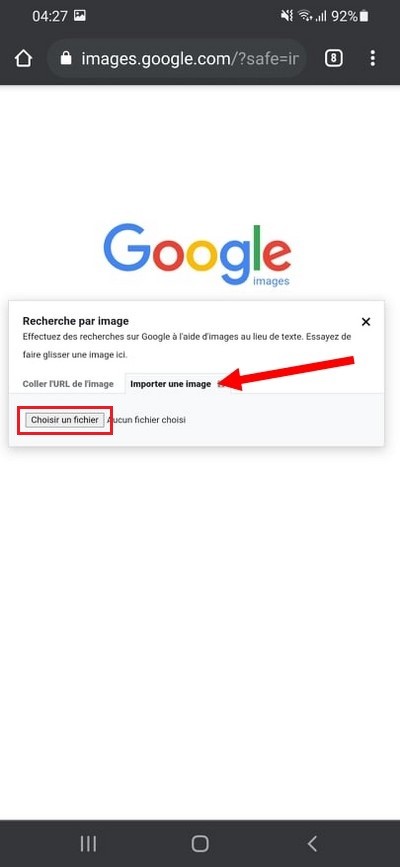 La version de bureau de la recherche images Google