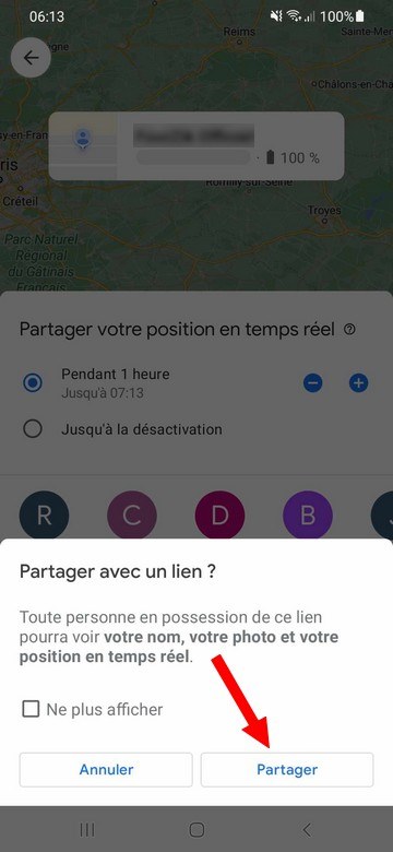 Partager sa position en temps réel