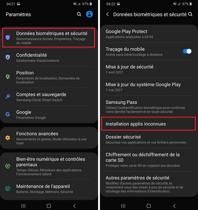 Section Données biométriques et sécurité