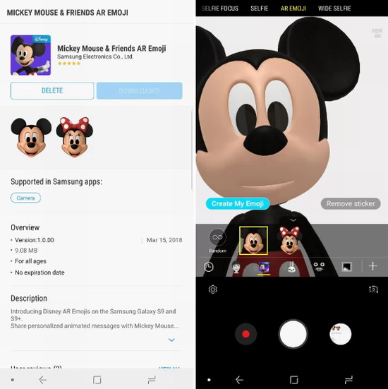 1. Installer le Mickey Mouse & Friends AR Emoji.