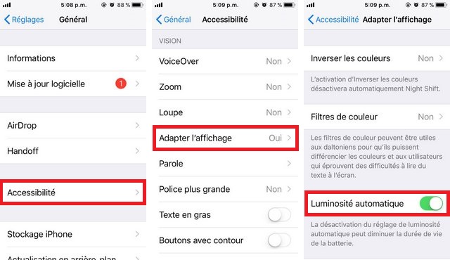 Comment Enlever La Luminosité Automatique Iphone Comment désactiver la luminosité automatique sur iPhone sous iOS 11