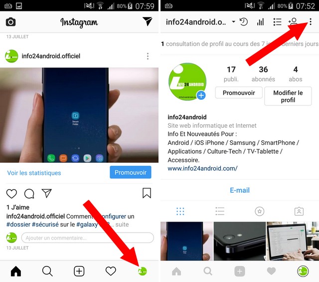 comment cacher son activité sur Instagram