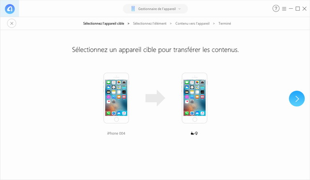 Sélectionner le l'appareil cible