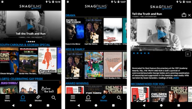 SnagFilms - application pour regarder des films