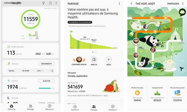 Samsung Health - meilleure application de podomètre