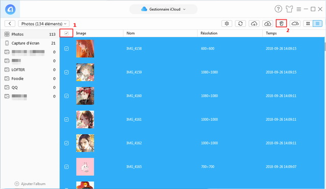 Vider les photos iCloud avec AnyTrans pour iOS