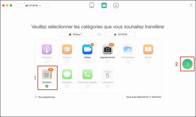 Comment transférer les contacts iPhone vers Samsung avec AnyTrans