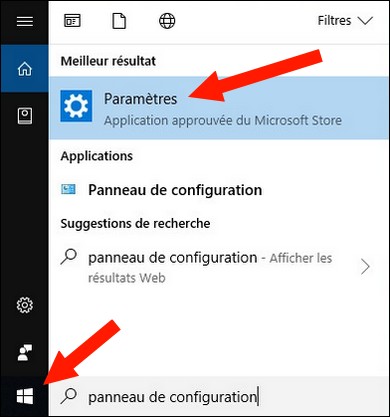 Panneau de configuration