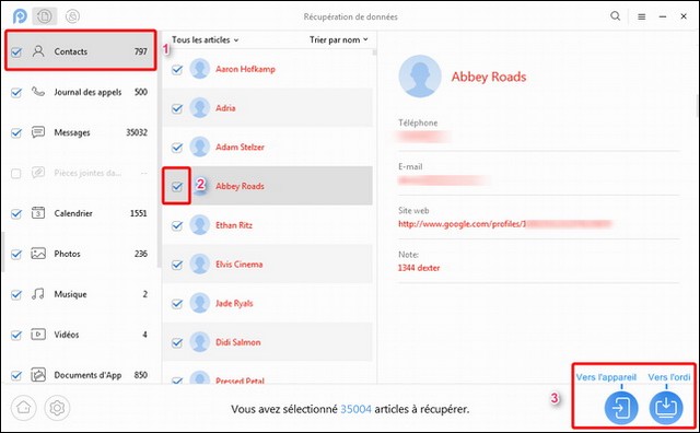 Récupérer les contacts sur votre téléphone LG