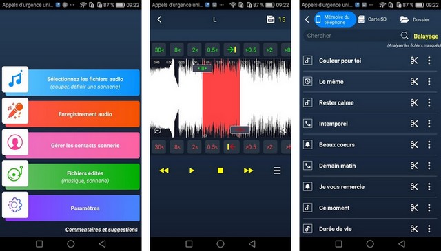 Couper l'audio et faire une sonnerie - applications de sonneries