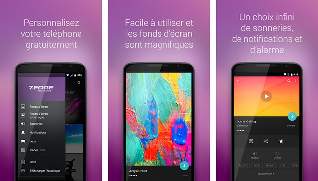 Zedge - meilleur application de sonnerie pour Android