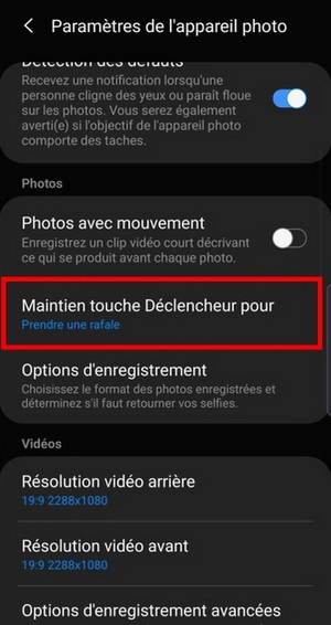 créer des GIF avec l'appareil photo du Galaxy S10