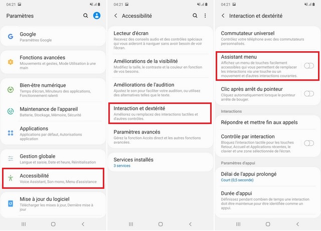 Capture d'écran sur Samsung Galaxy A30