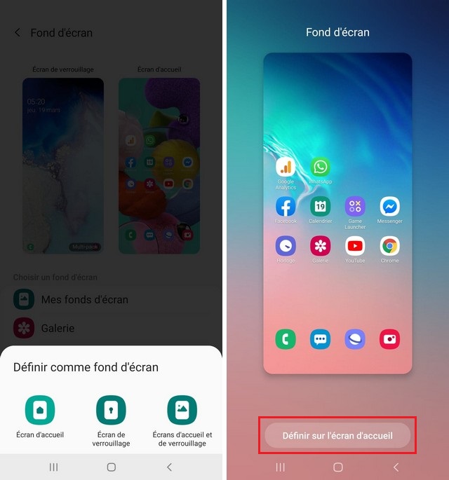 Changer le fond décran du Galaxy A51