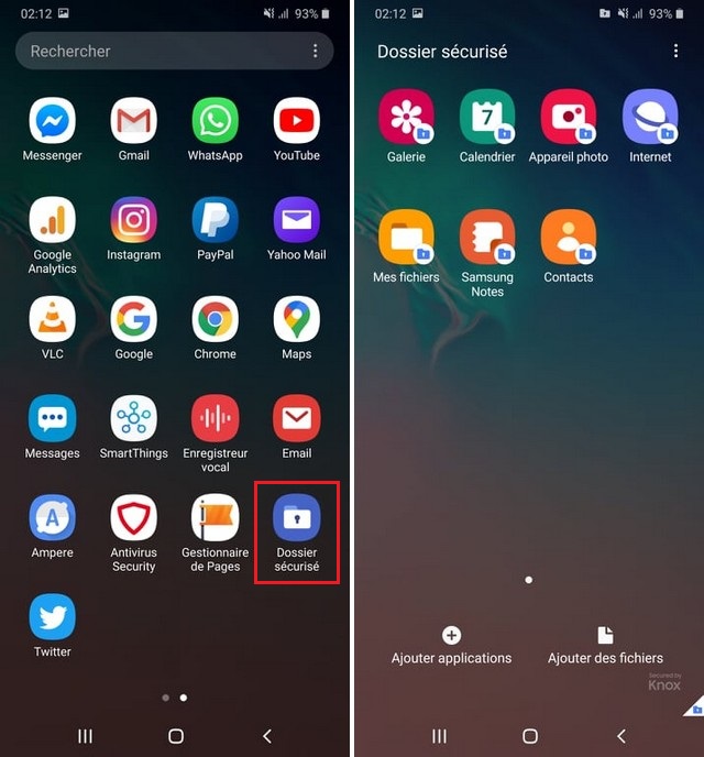 Comment utiliser le dossier sécurisé sur Samsung Galaxy S10