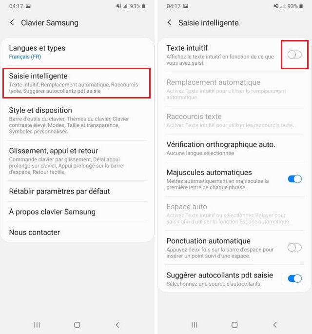 La correction automatique sur Galaxy S20