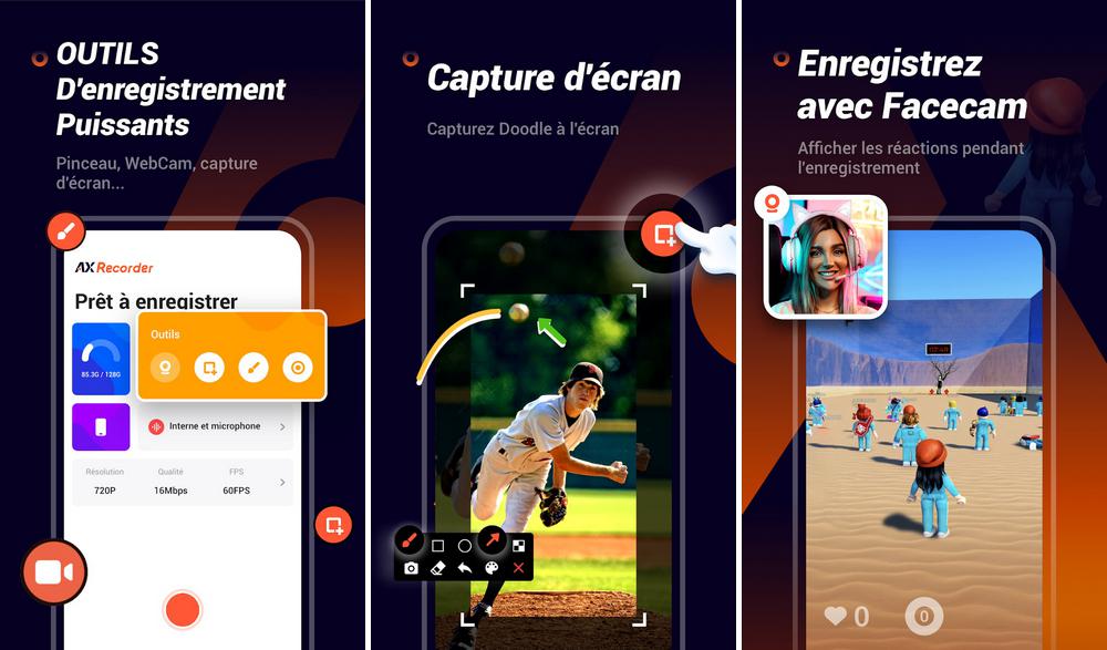 AX Recorder - application de capture d'écran vidéo