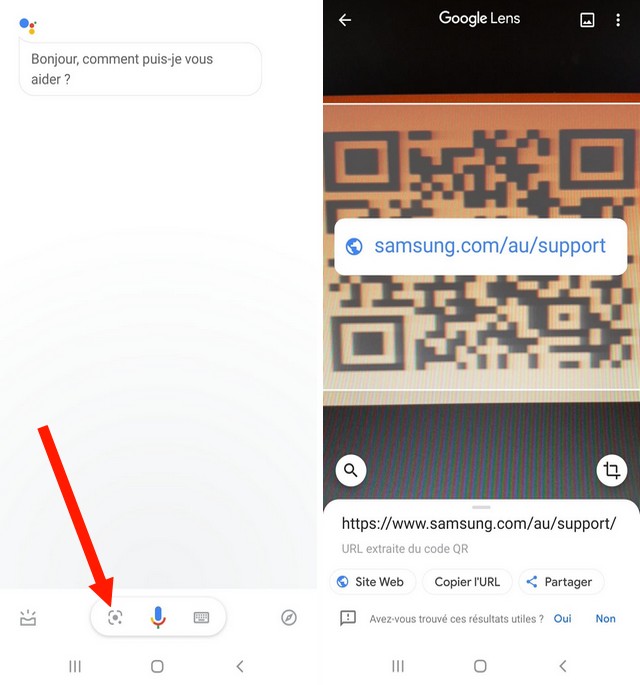 Scanner un QR Code sur Android à l'aide de Google Lens