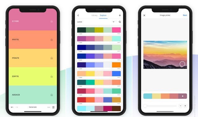 Coolors - application de conception graphique pour iPhone