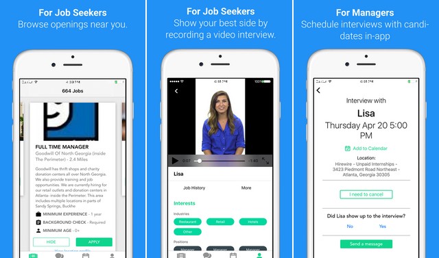 Hirewire - application de recherche emploi pour iPhone