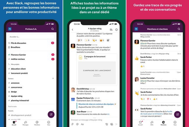 Slack - application de travail à domicile