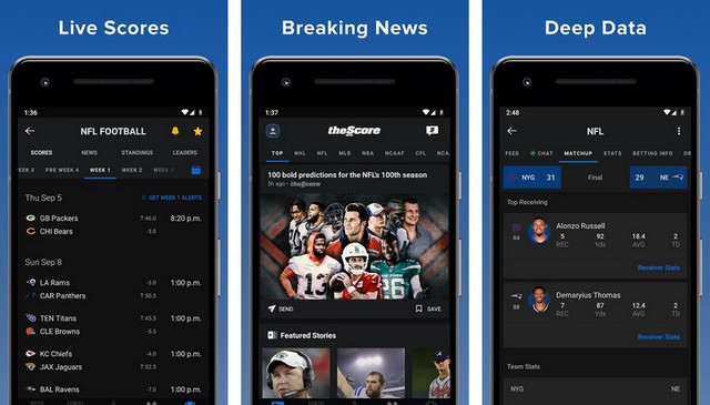 TheScore - meilleur application de baseball pour Android