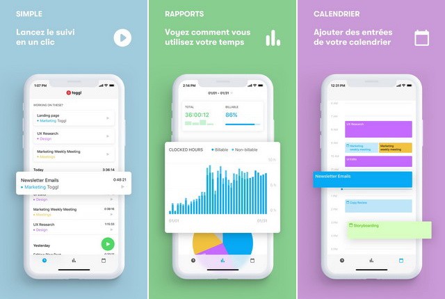 Toggl - application de travail à domicile