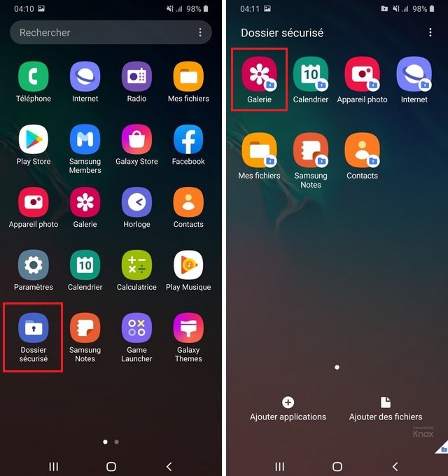 Comment accéder au dossier sécurisé sur Samsung Galaxy A20