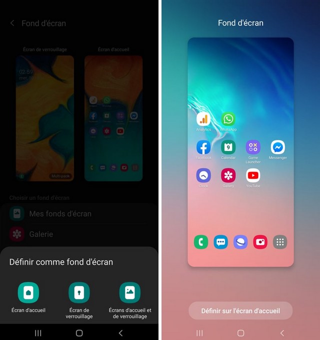 Comment changer le fond d'écran Samsung A70