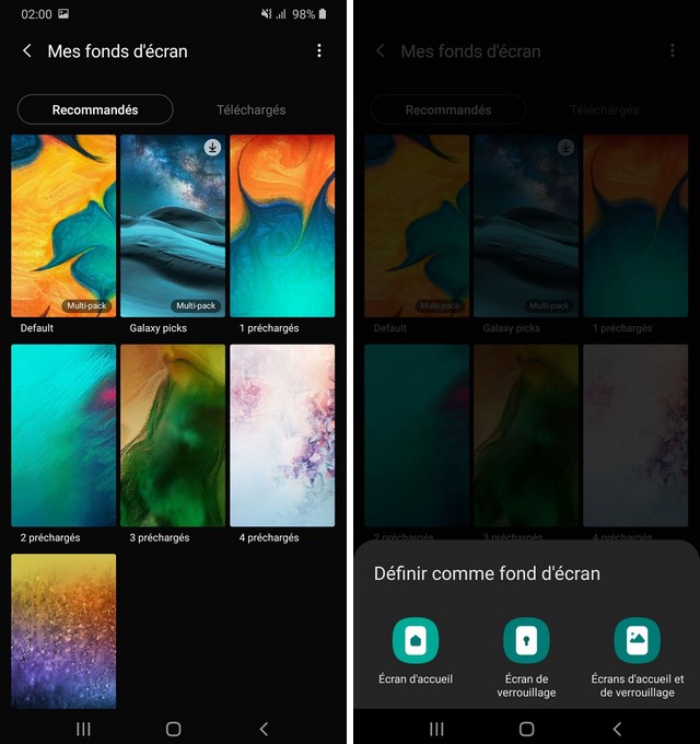 Comment changer le fond écran sur Galaxy A70