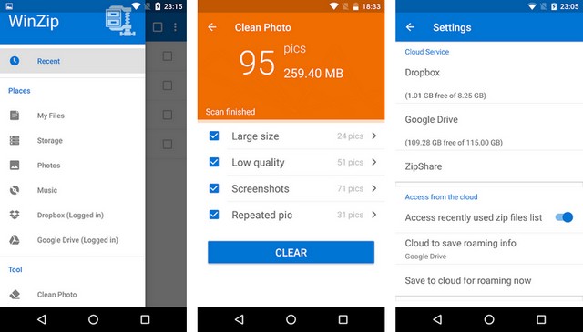 WinZip - meilleure application de décompression pour Android