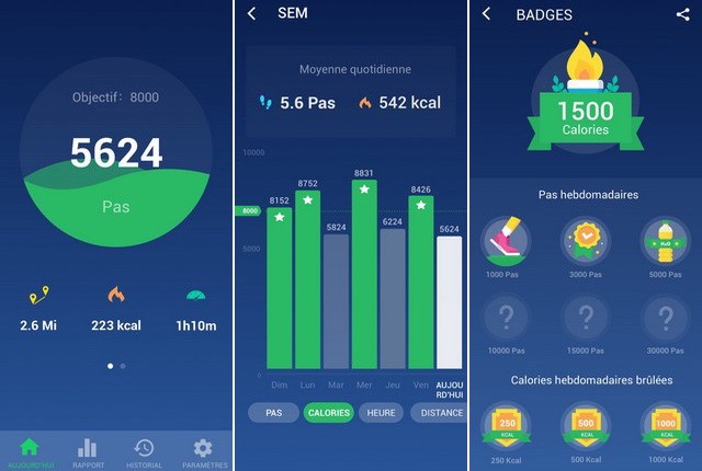 Compteur de pas et de calories