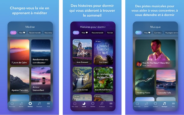 Calm - application pour bien dormir