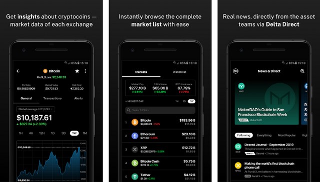 Delta - meilleure application de cryptomonnaie
