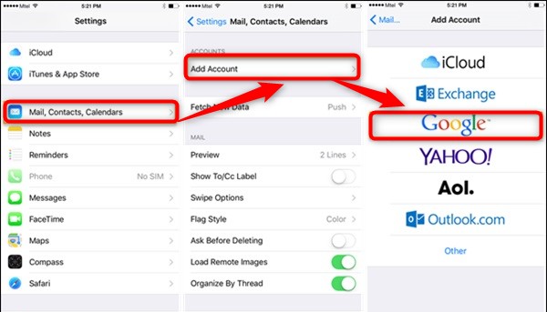 Importer contact iPhone vers Android