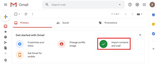 Transférer contacts via Gmail