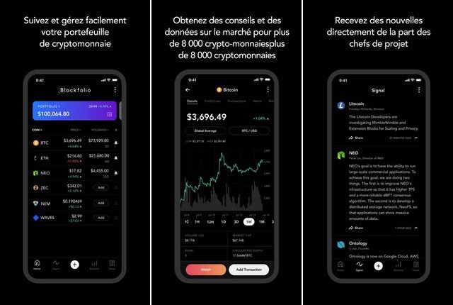 Blockfolio - meilleure application de cryptomonnaie