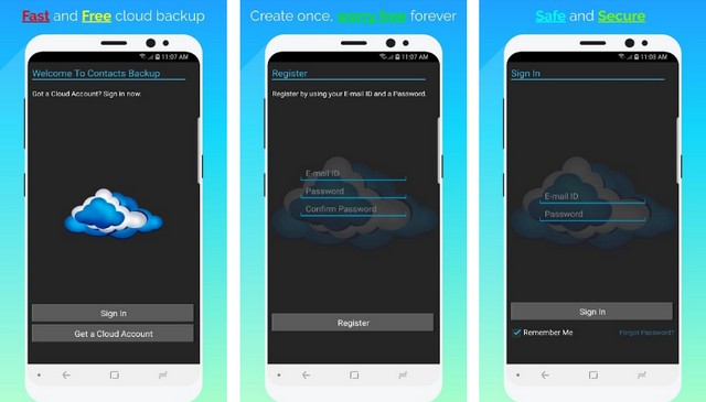 Contacts Backup - application to backup contacts