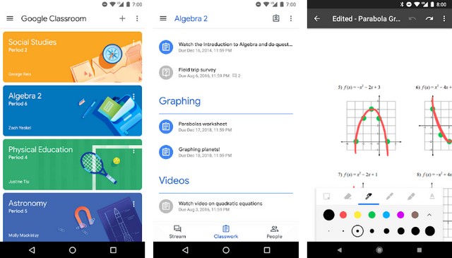 Google Classroom - application Android pour les enseignants