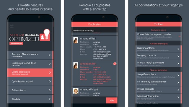 Contacts Optimizer - application de gestion des contacts