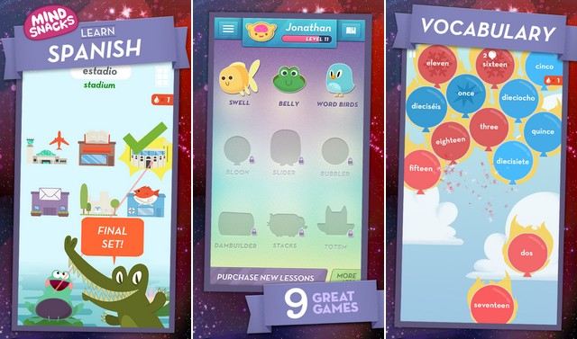 MindSnacks - applications pour apprendre l'espagnol