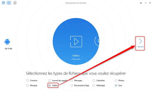 Sélectionnez vidéos - récupérer les vidéos supprimées