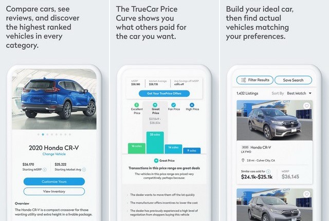 TrueCar - applications achat de voitures