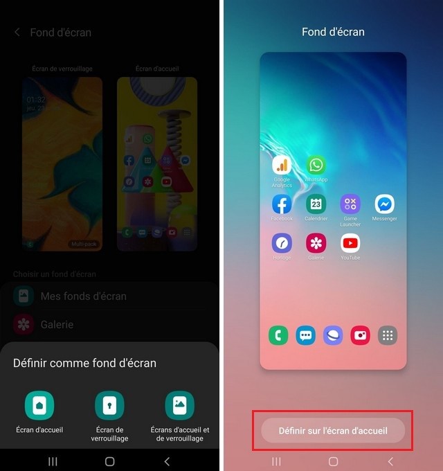Selectionner le fond ecran sur Samsung A12