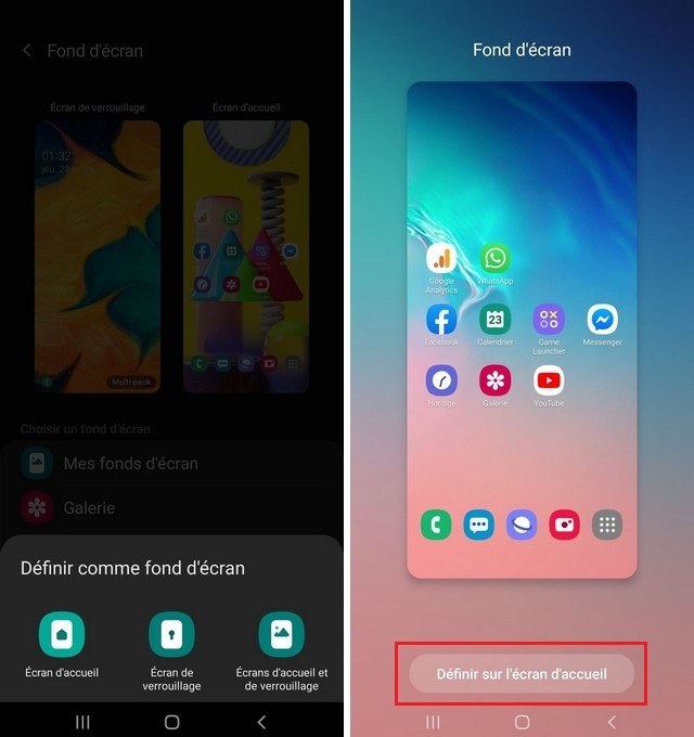 Selectionner le fond d’écran sur Samsung M51