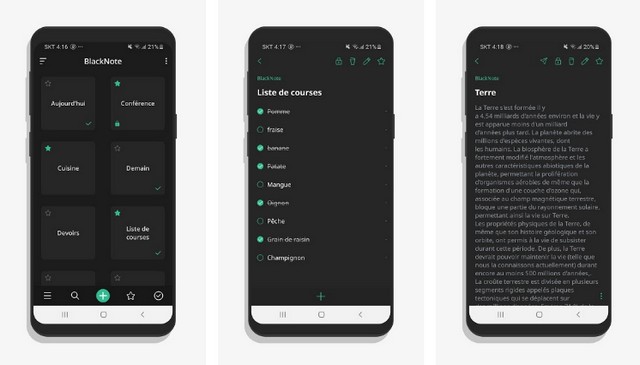 BlackNote - application de prise de notes