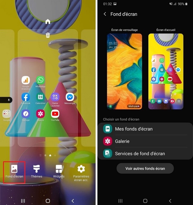 Changer le fond ecran a partir de ecran accueil sur Note 20