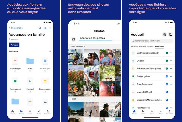 Dropbox - application iPhone pour les enseignants